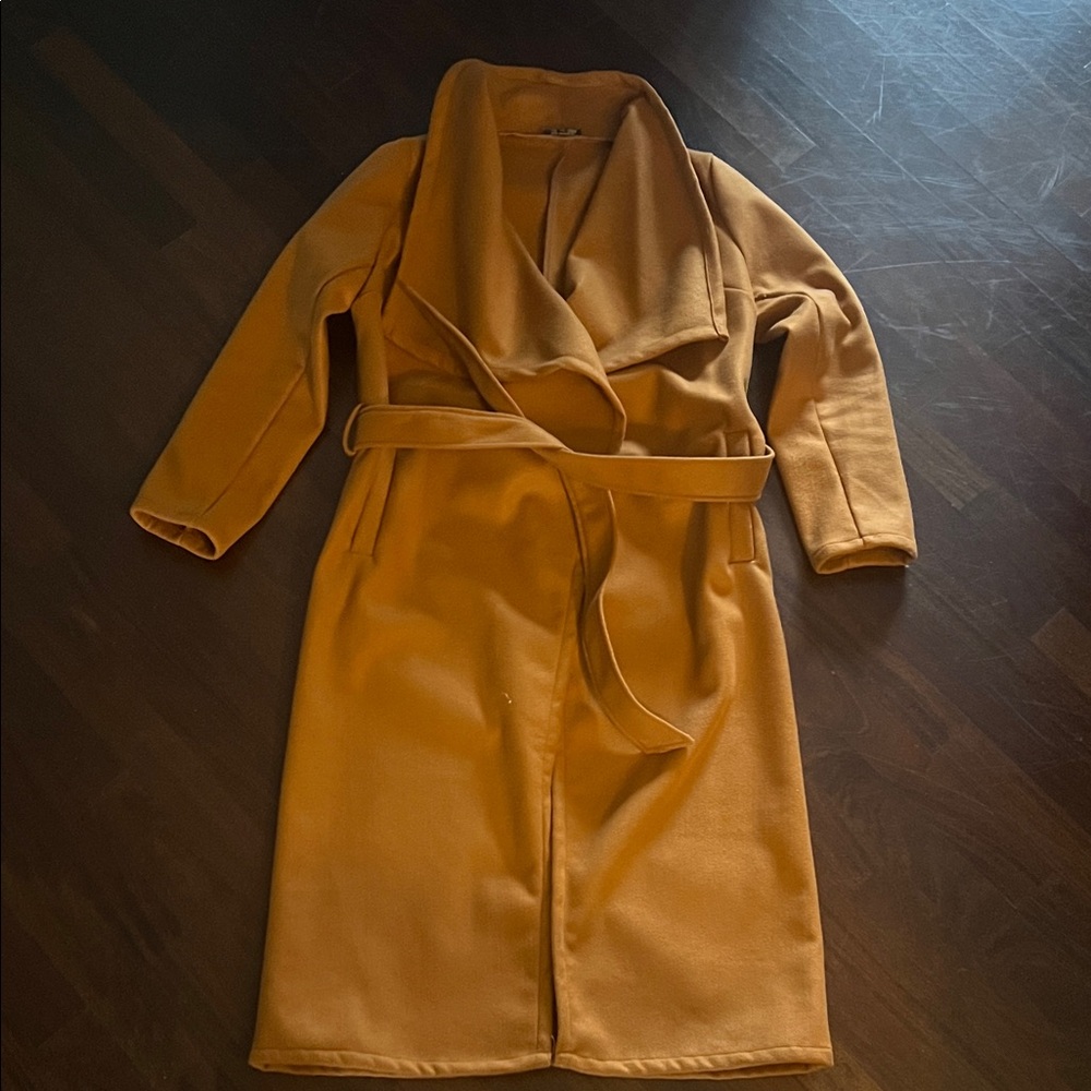 Stylish Tan Wrap Coat